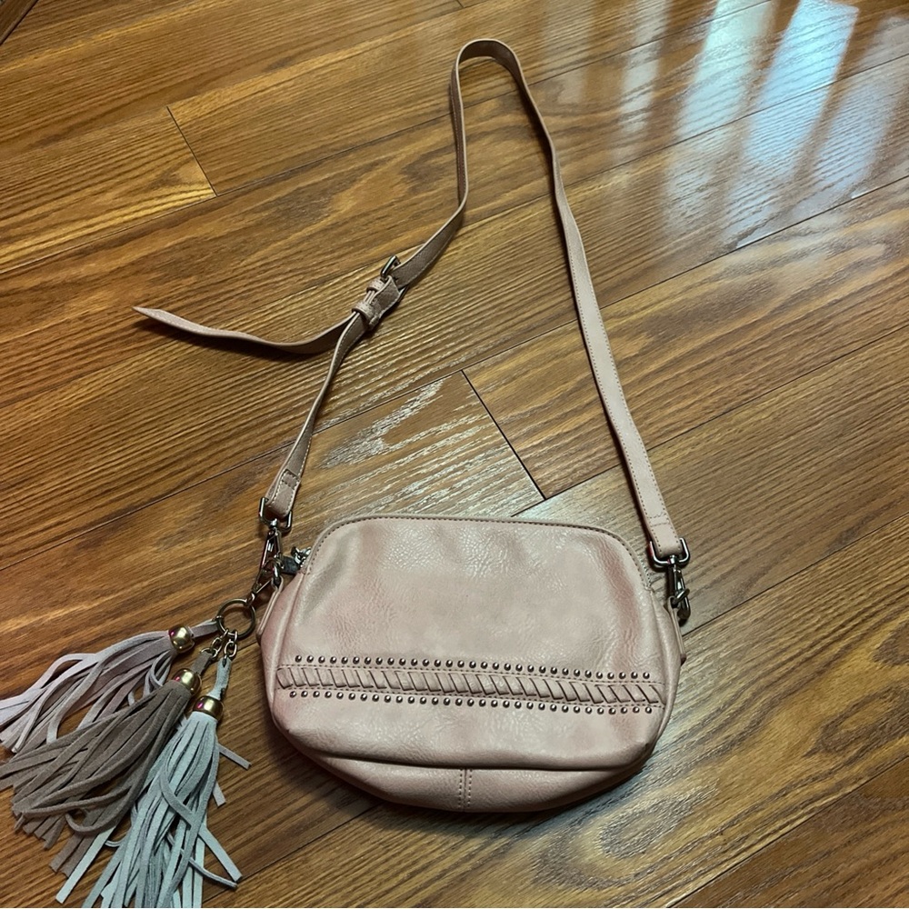Chinese Laundry Blush Crossbody Bag with Tassels